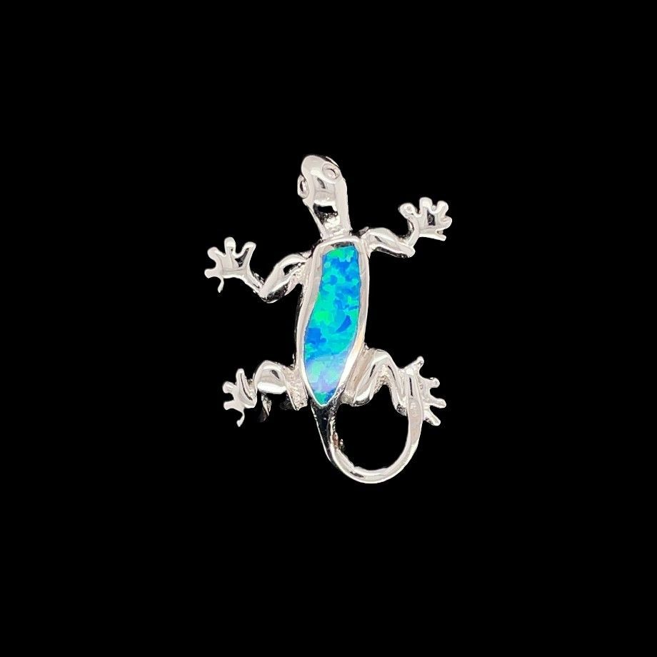 Opal Gecko Pendant