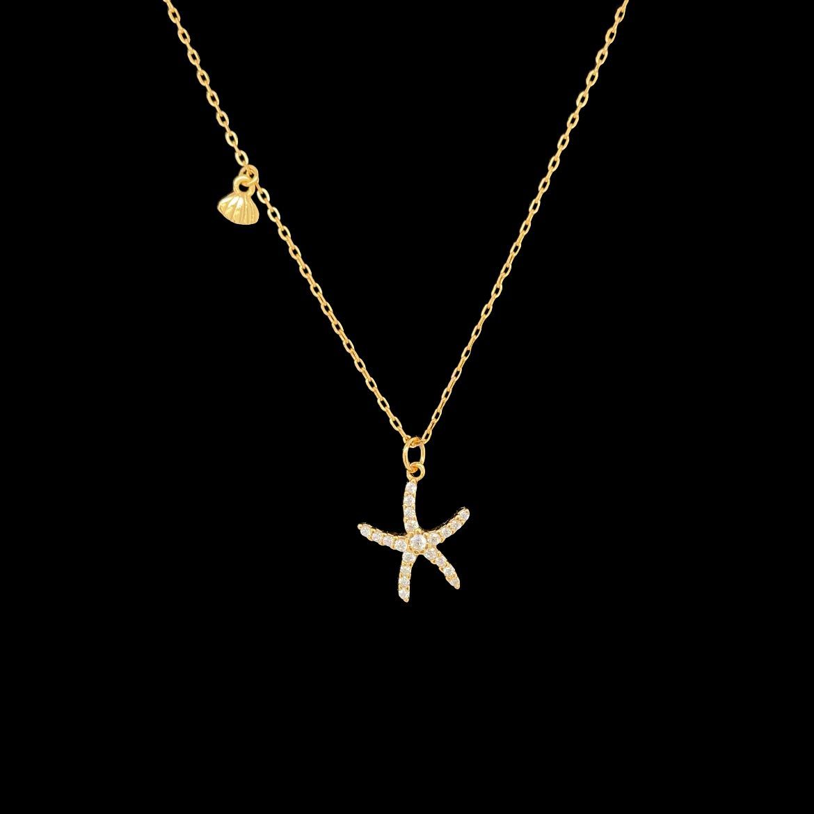 Cubic Zirconia Starfish Necklace