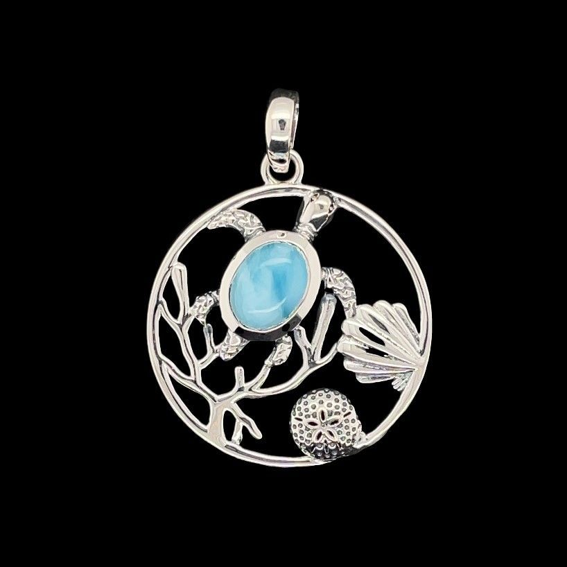 Larimar Turtle Pendant