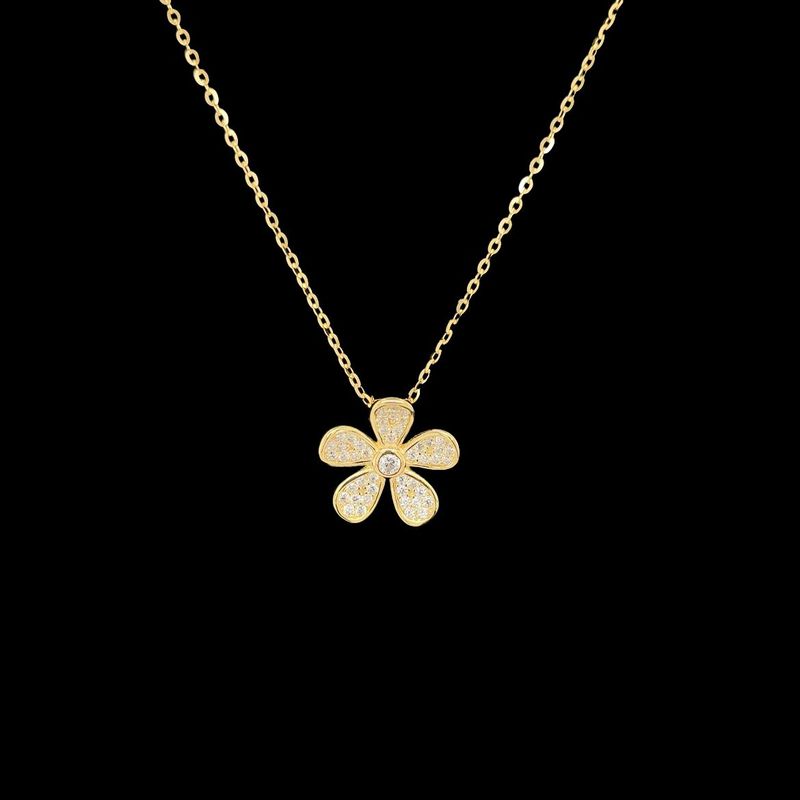 Cubic Zirconia Flower Necklace