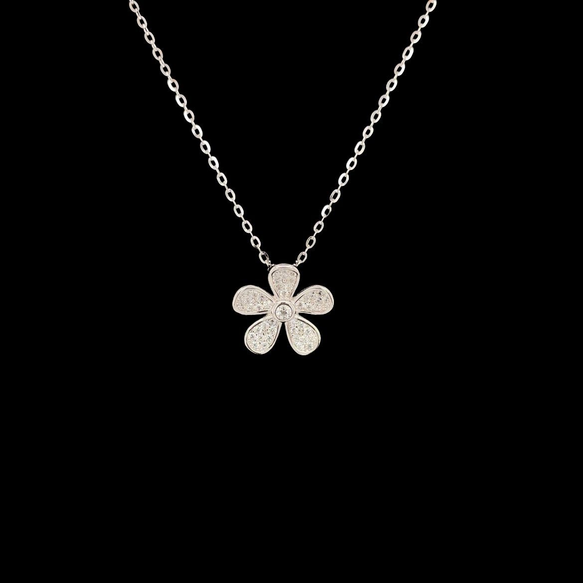 Cubic Zirconia Flower Necklace