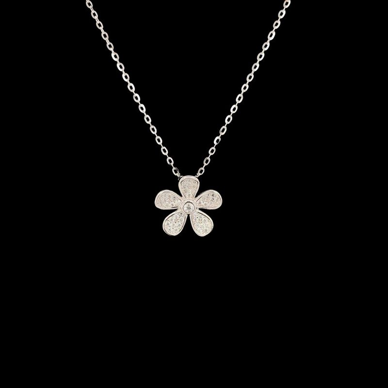 Cubic Zirconia Flower Necklace