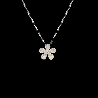 Cubic Zirconia Flower Necklace