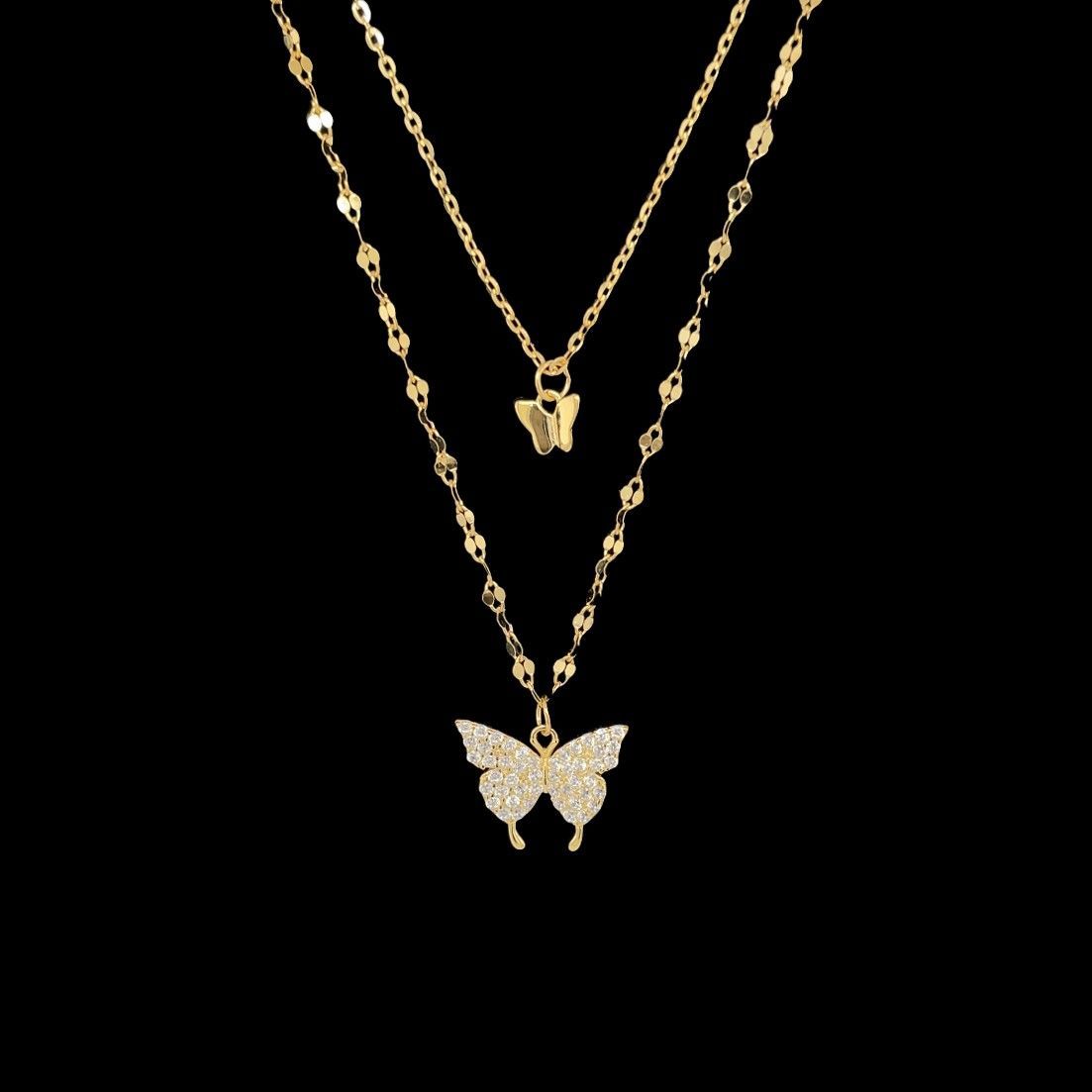Double Butterfly Necklace