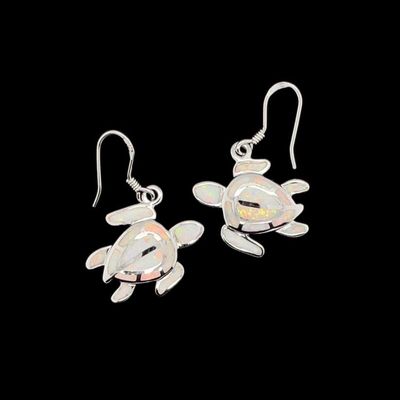 Opal Turtle Earrings