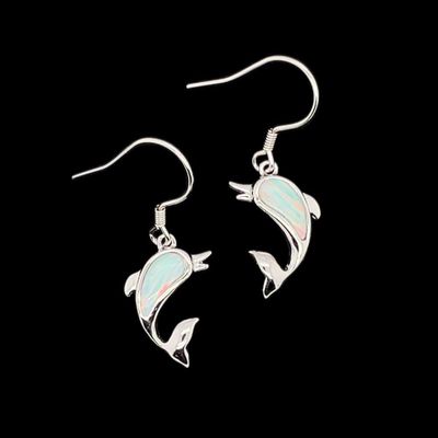 Opal Dolphin Earrings