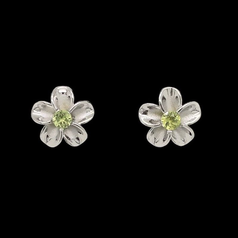 Peridot Flower Earrings
