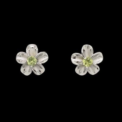Peridot Flower Earrings