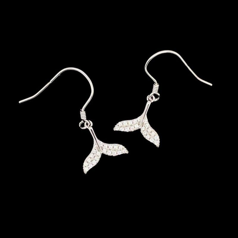 Cubic Zirconia Tail Earrings