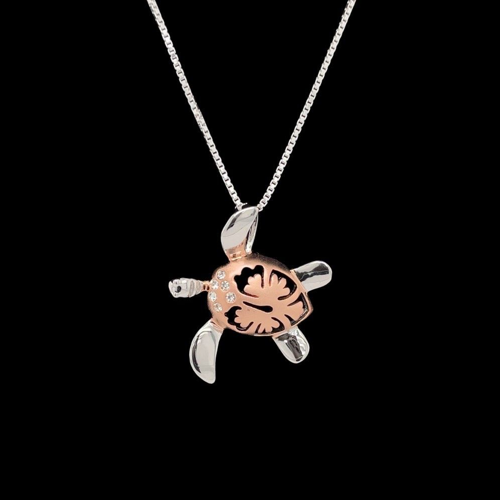 Cubic Zirconia Turtle Pendant