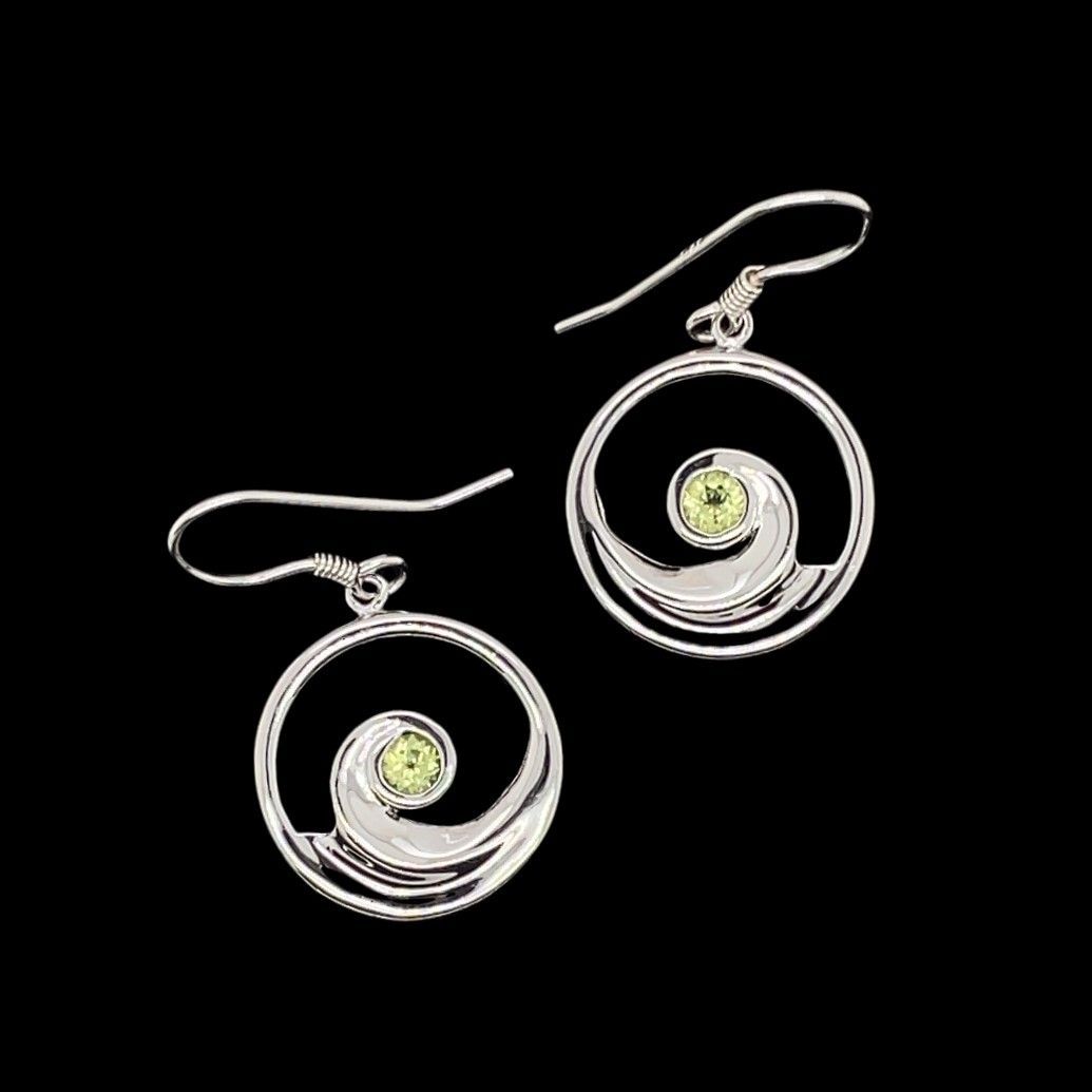 Peridot Wave Earrings