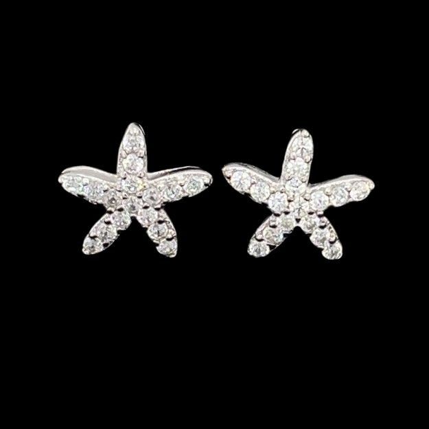 Cubic Zirconia Starfish Earrings
