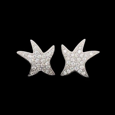 Cubic Zirconia Starfish Earrings