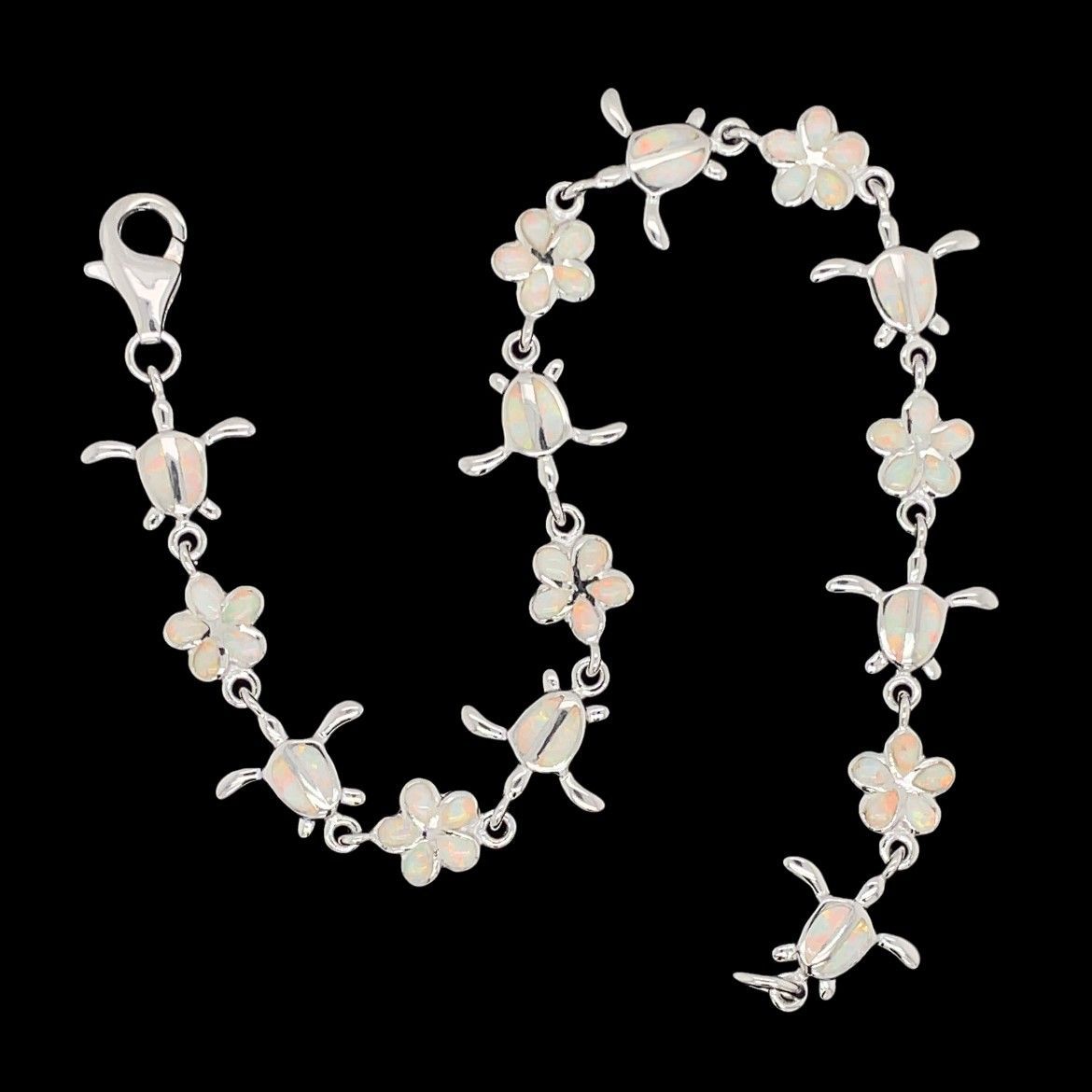 Opal Flower & Turtle Bracelet