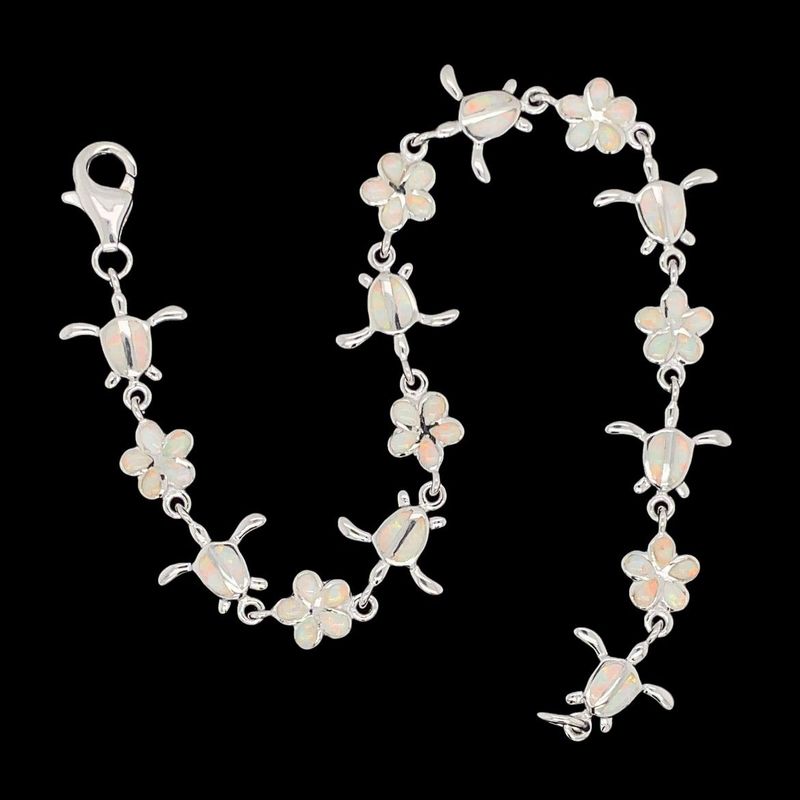Opal Flower & Turtle Bracelet