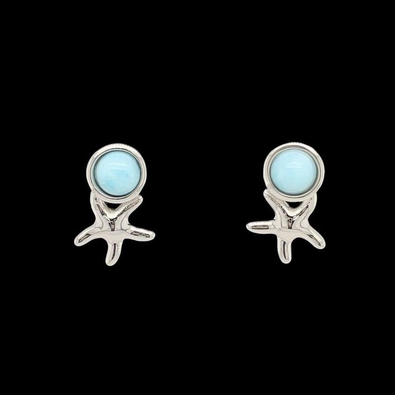 Larimar Starfish Earrings