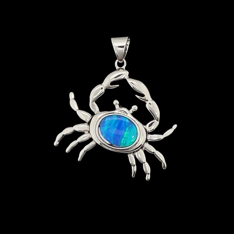Opal Crab Pendant