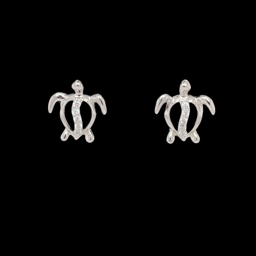 Cubic Zirconia Turtle Earrings