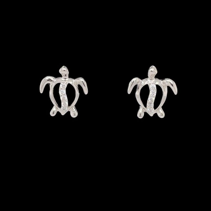 Cubic Zirconia Turtle Earrings