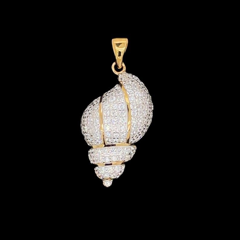 Cubic Zirconia Shell Pendant