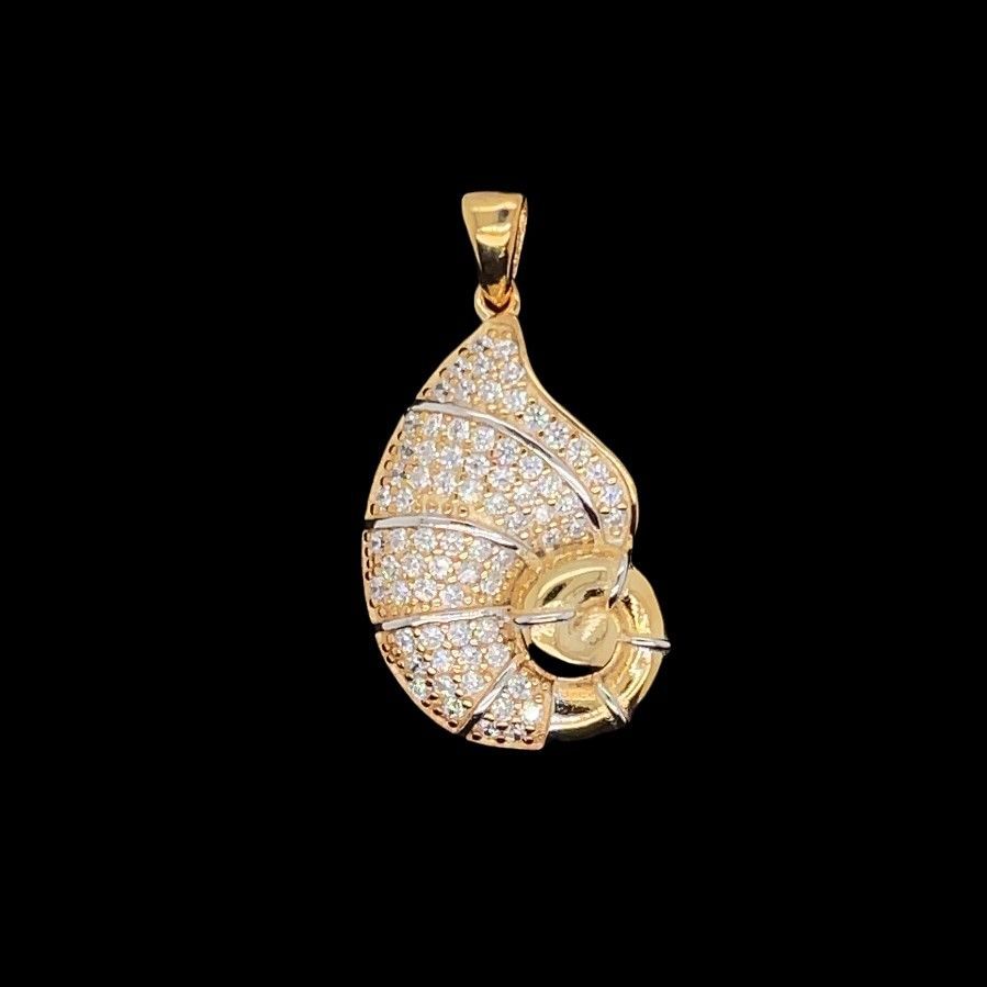 Cubic Zirconia Shell Pendant
