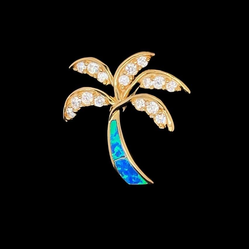 Opal Palm Tree Pendant