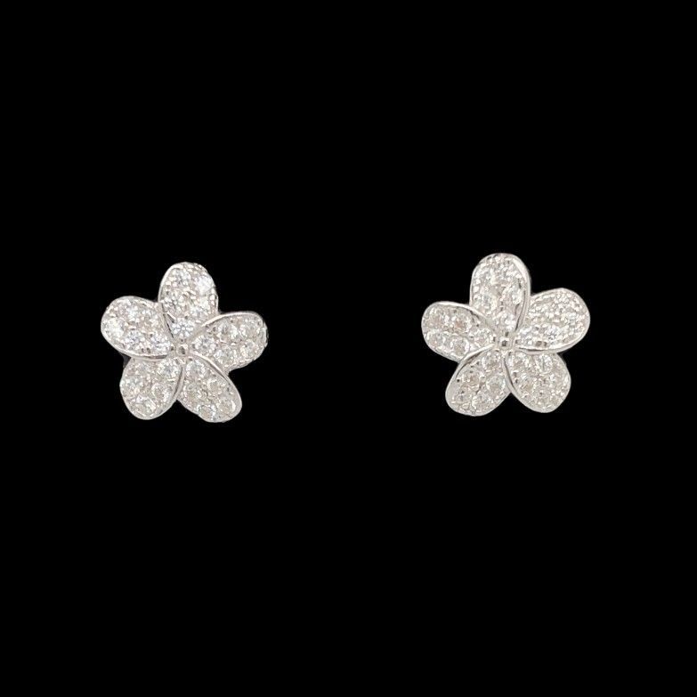 Cubic Zirconia Flower Earrings