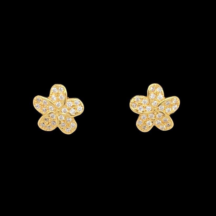 Cubic Zirconia Flower Earrings