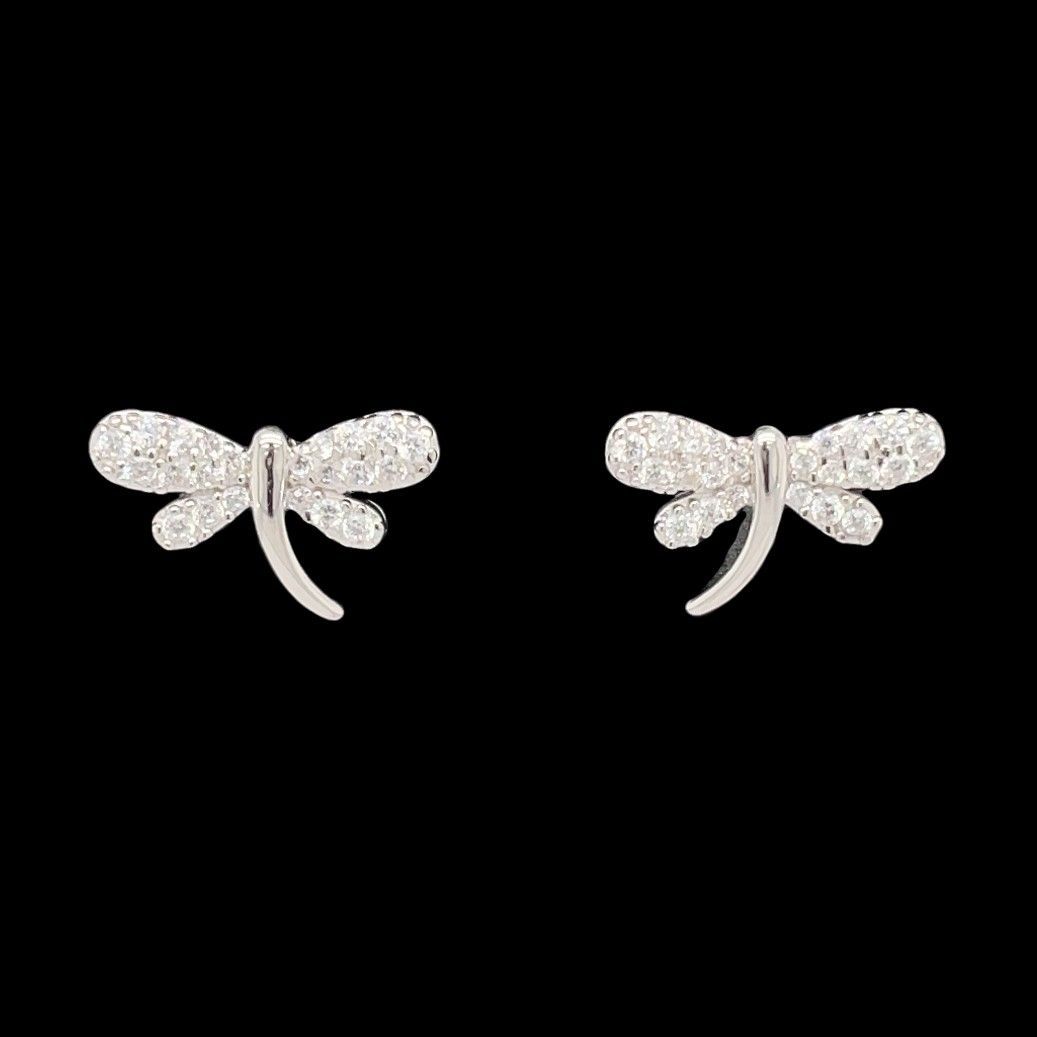 Cubic Zirconia Dragonfly Earrings