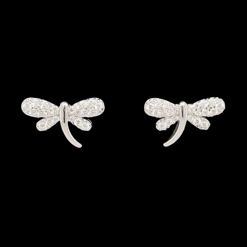 Cubic Zirconia Dragonfly Earrings