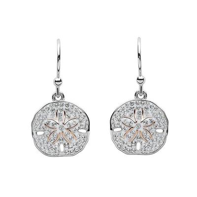 Sand Dollar Sterling Silver & Crystal Earrings