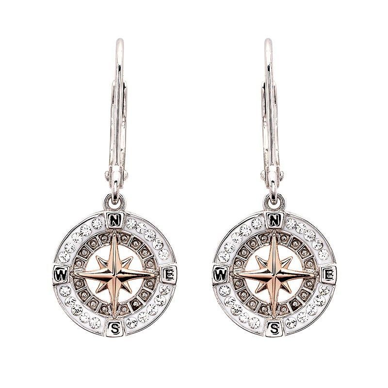 Rose Compass Earrings