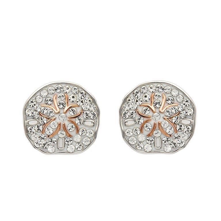 Rose Gold Sand Dollar Earrings