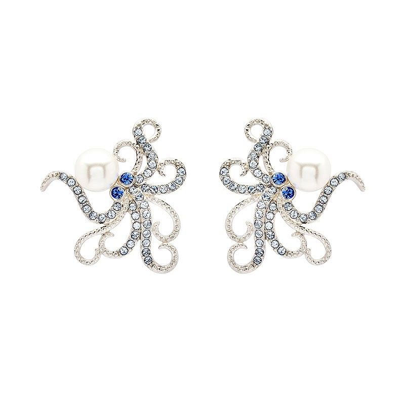 Crystal Octopus Earrings