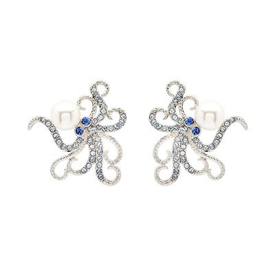 Crystal Octopus Earrings