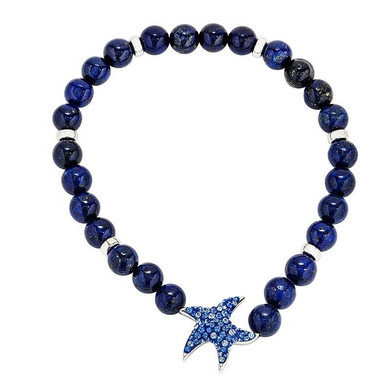 Sterling Silver Lapis Starfish Bracelet