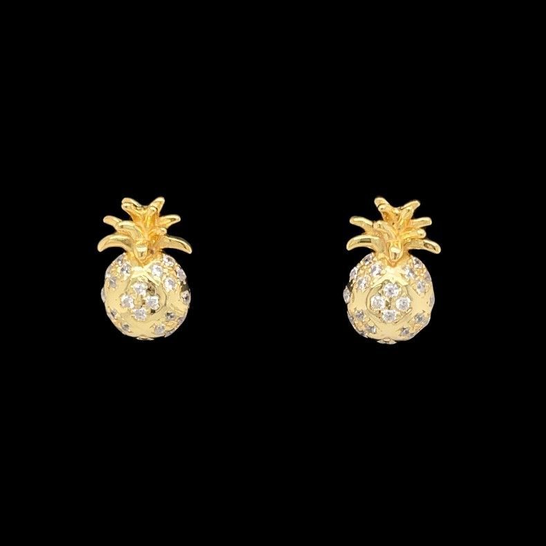 Cubic Zirconia Pineapple Earrings