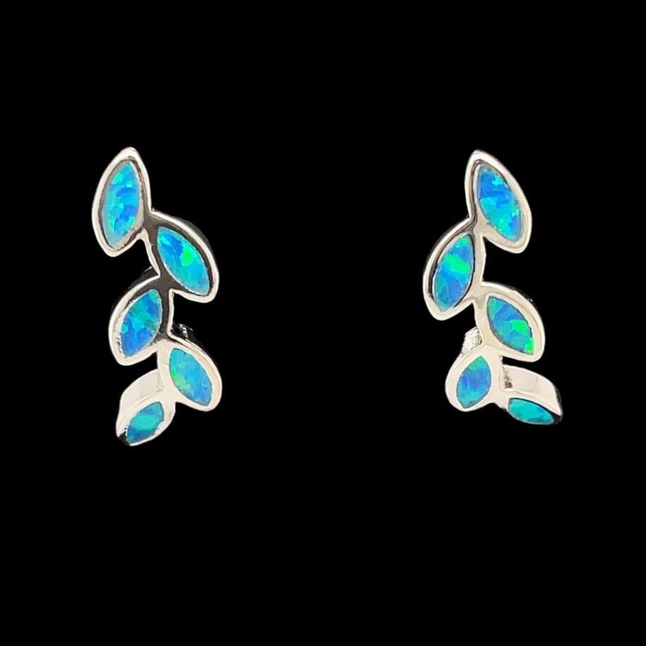 Opal Leaf Earrings