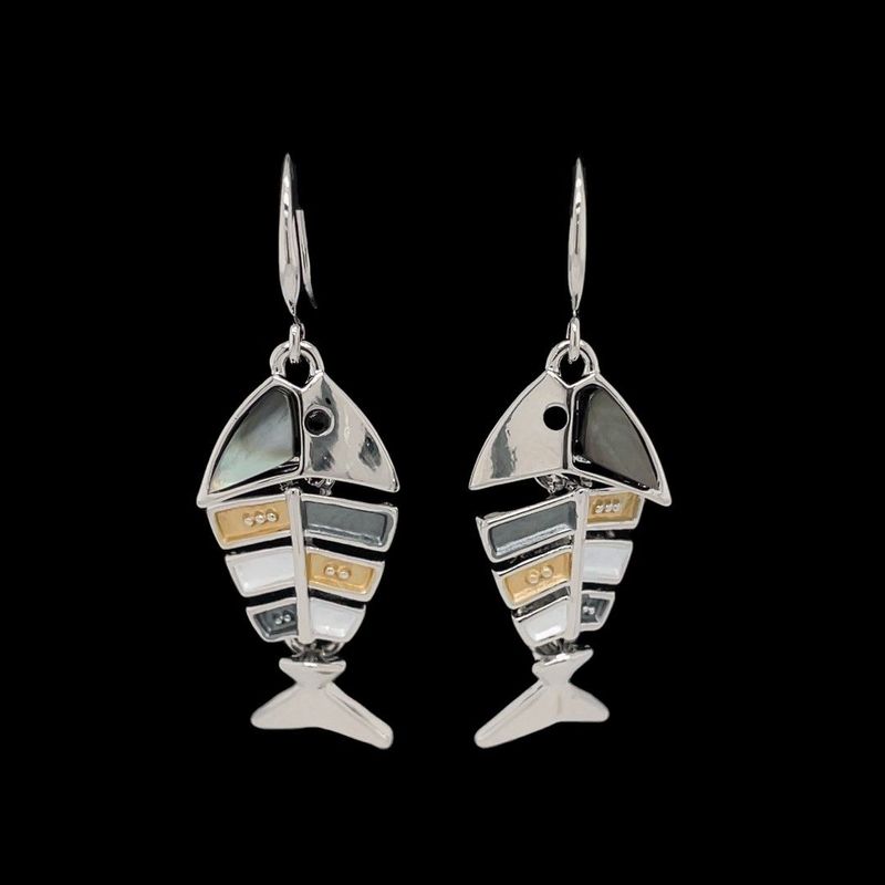 Mother Of Pearl Bonefish Earrings