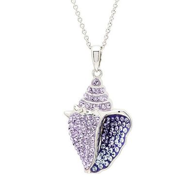 Purple Crystal Shell Necklace