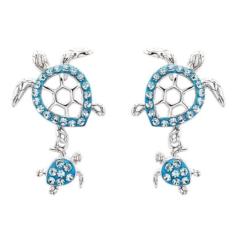 Mother & Baby Turtle Earrings