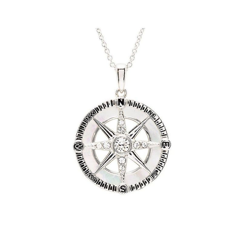 White Crystal Compass Necklace