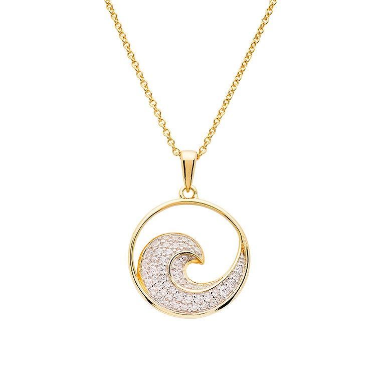 14k Gold Vermeil Ocean Wave Neclace