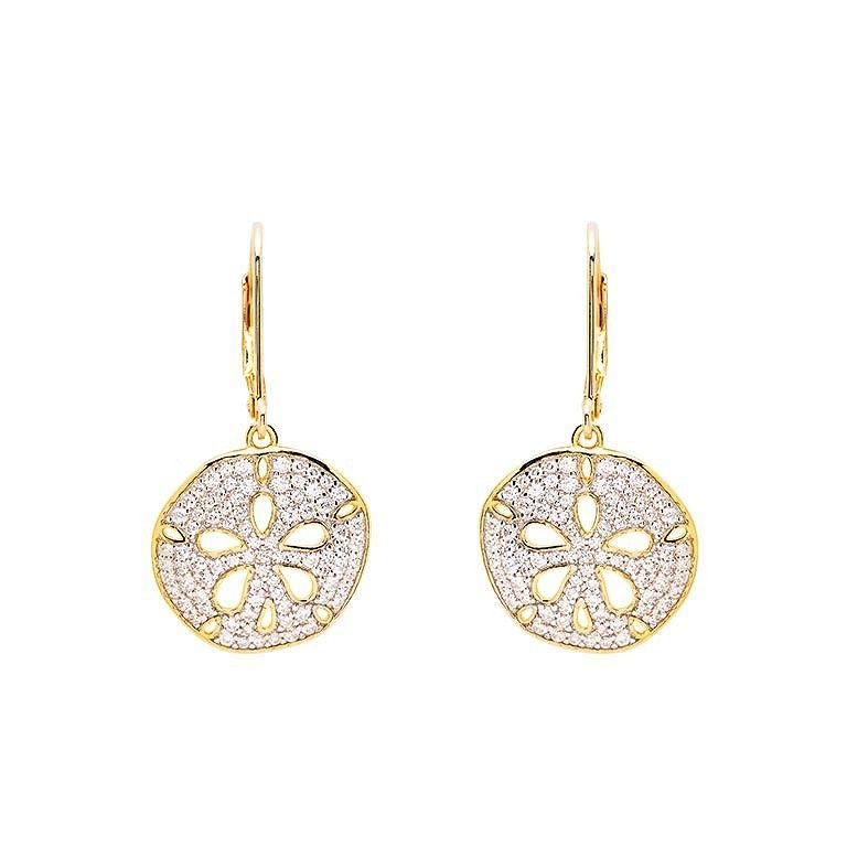 14k Gold Vermeil Sand Dollar Earrings