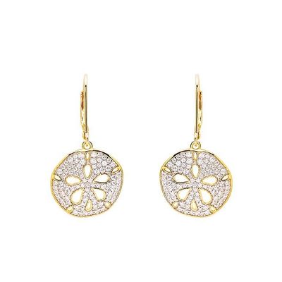 14k Gold Vermeil Sand Dollar Earrings
