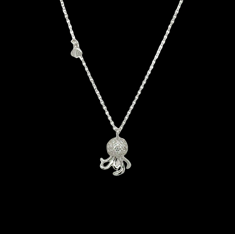 Cubic Zirconia Octopus Necklace
