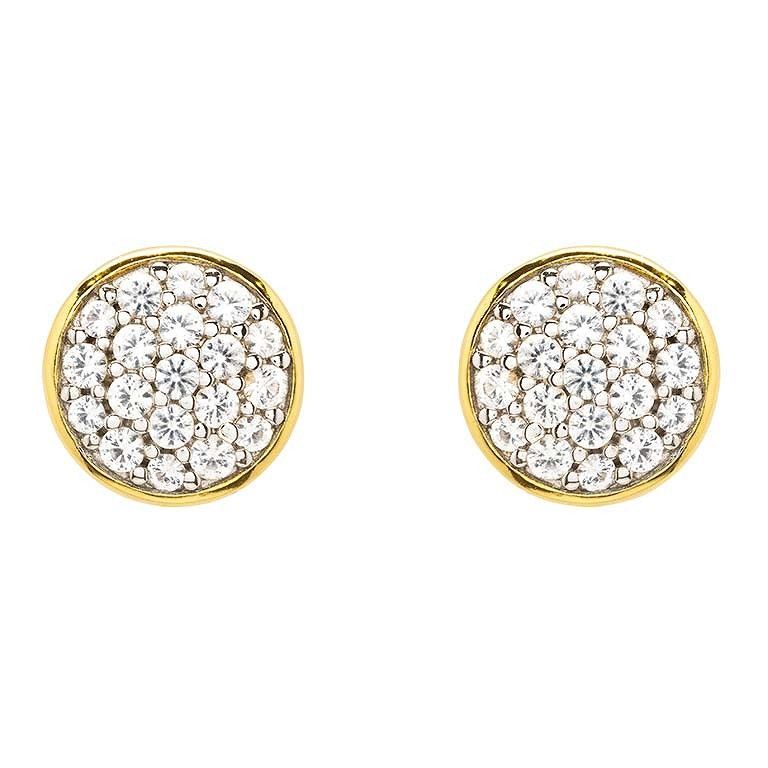 14kt Gold Vermeil White Sapphire Stud Earrings