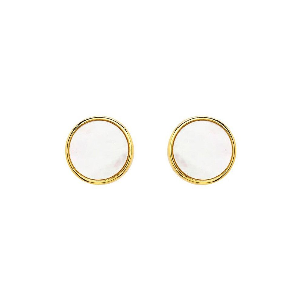 14kt Gold Vermeil Mother Of Pearl Stud Earrings