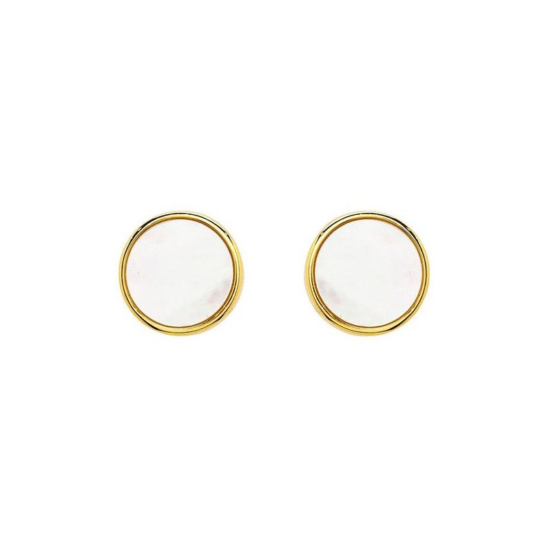 14kt Gold Vermeil Mother Of Pearl Stud Earrings