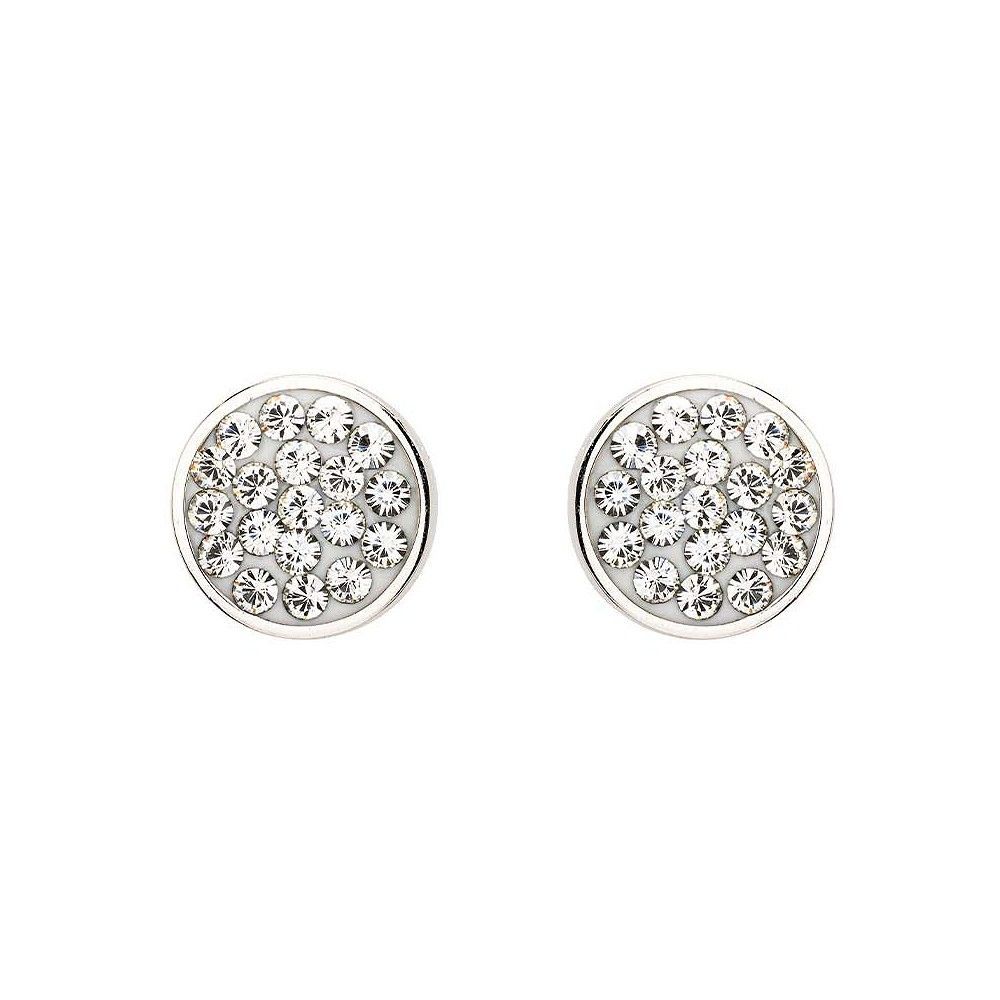 Sterling Silver White Crystal Earrings